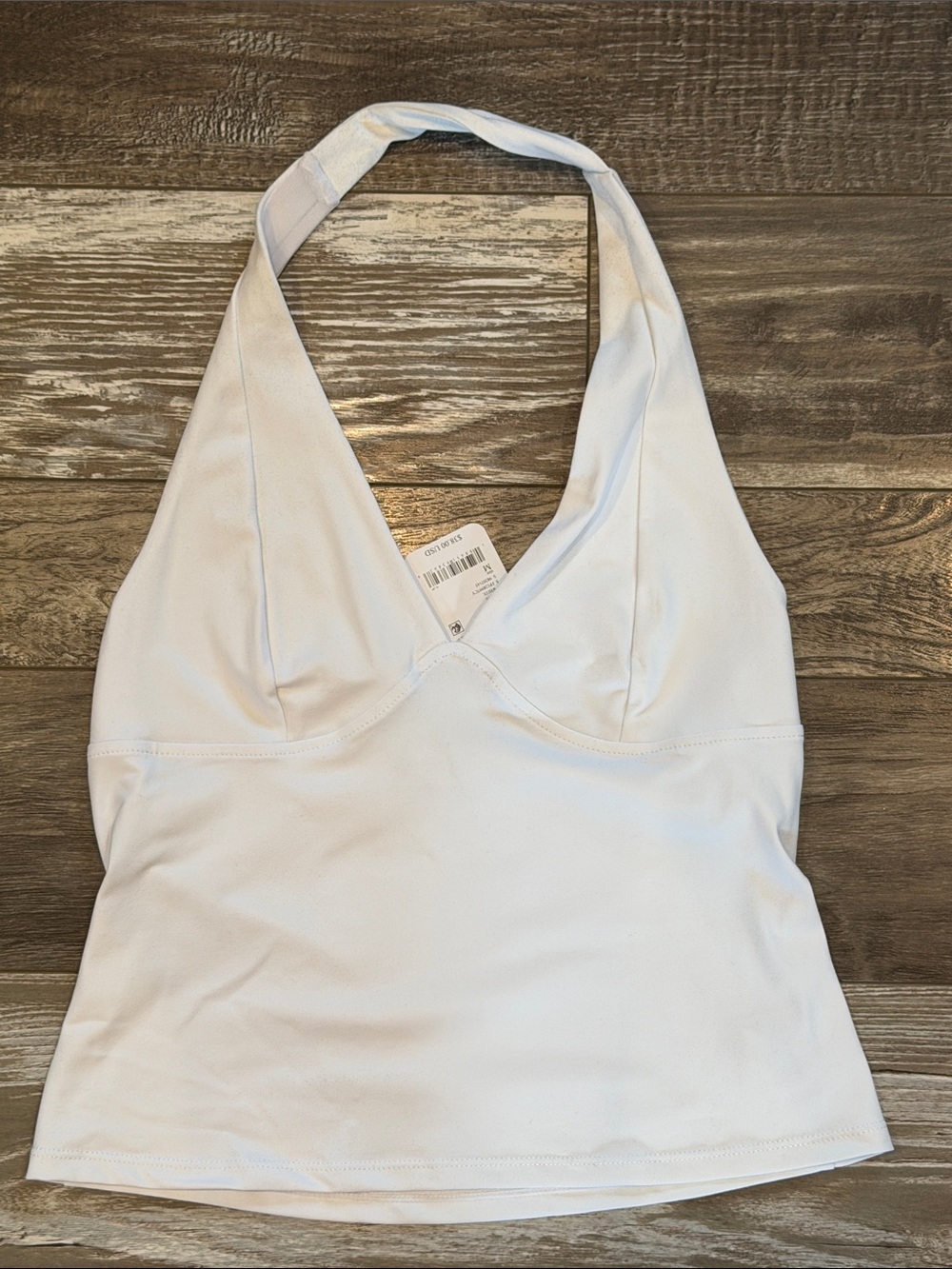 Free People White Halter V-Neck top